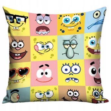 Carbotex Šarena jastučnica s licencom SpongeBob i smajlićima za dječju sobu