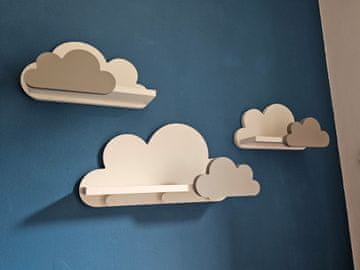 Cloud police set od 3 MOLI s vješalicama - Premium