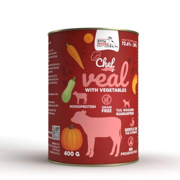 Syta Micha CHEF Mokra karma dla psa Adult Mono Cielęcina Warzywa 400g