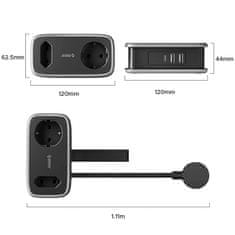 Orico APP produžni kabel 5in1 2x USB-A / 1x USB-C / 2x AC 15.5W, crni