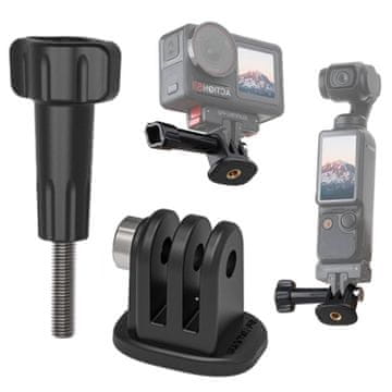Sunnylife Adapter za montažu od 1/4 inča koji se može rotirati za 360° za Action 5 Pro / Osmo Pocket 3 / Insta360 Go 3S