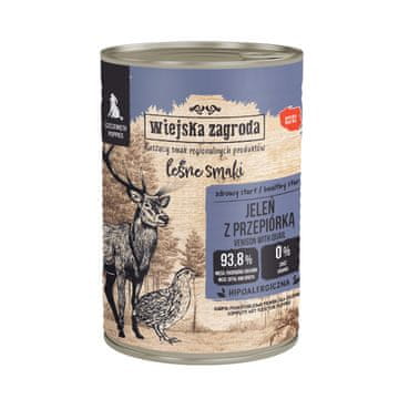 Wiejska Zagroda Mokra karma dla puppy Junior Jeleń Przepiórka 400g