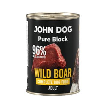 John Dog - Pure Black - Mono mokra karma dla psa Adult Dzik 400g