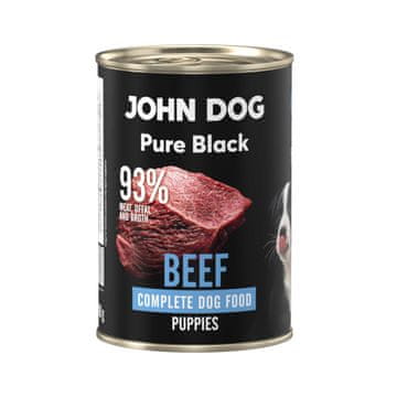 John Dog - Pure Black - Mono mokra karma dla puppy Junior Wołowina 400g