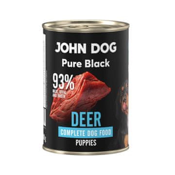 John Dog - Pure Black - Mono mokra karma dla puppy Junior Jeleń 400g
