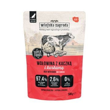 Wiejska Zagroda mokra karma dla psa Wołowina Kaczka 500g