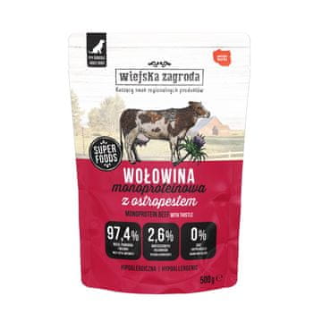 Wiejska Zagroda Mono mokra karma dla psa Adult Wołowina 500g