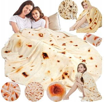 Mekana okrugla deka Tortilla Burrito deka 190 cm poklon prekrivač
