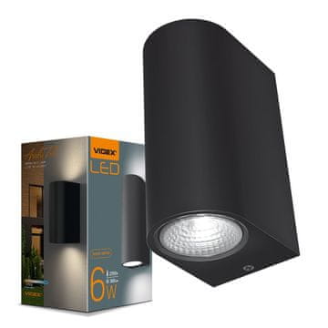 VIDEX Dvostrana fasadna svjetiljka -6W-PELLE-BLACK