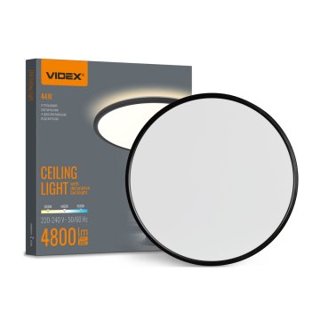 VIDEX LED stropna svjetiljka s dekorativnim pozadinskim osvjetljenjem DL5R 44W 220V Crna