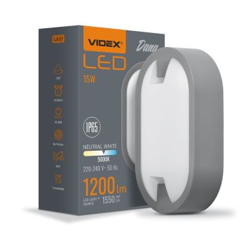 VIDEX Nadgradna fasadna svjetiljka, stropna svjetiljka, zidna svjetiljka, LED 15W 1200lm IP65