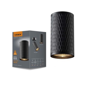 VIDEX -GU10-TALEN-CRNI stropni reflektor