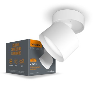 VIDEX stropna svjetiljka za žarulju GX53 VL-SPF18B-W