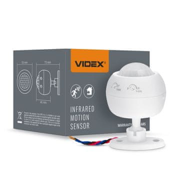 VIDEX infracrveni senzor pokreta i svjetla IP20 snaga 1200W domet 8m kut 360°