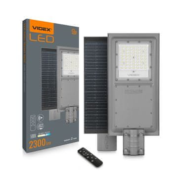 VIDEX SOLARNA LED ULIČNA SVJETILJKA SA SENZOROM POKRETA 2300 IP65 + DALJINSKI UPRAVLJAČ