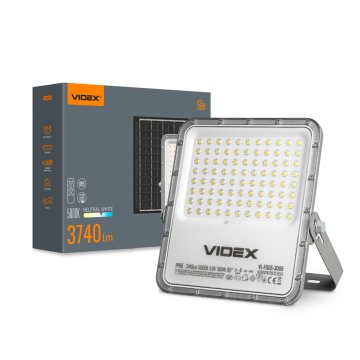 VIDEX LED halogena vanjska svjetiljka 3740lm punjivi solarni panel
