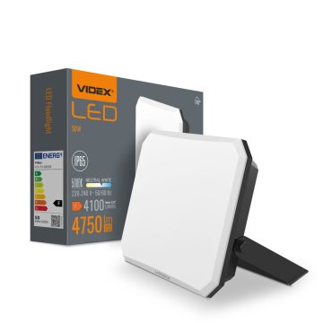 VIDEX LED reflektor 50W 4750lm neutralno bijela 5000K aluminij IP65 120°