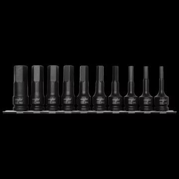 MJW Set nasadnih ključeva Set udarnih nasadnih ključeva 1/2" HEX na šini od 10 čeličnih elemenata