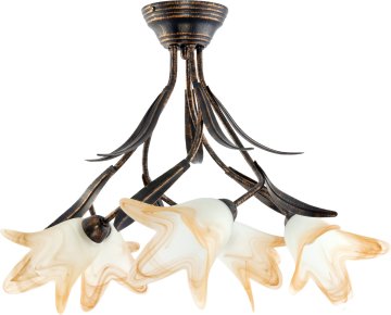 It Stropna lampa crna staro zlato bijelo-narančasto sjenilo MARKOS NEGRO 10-550