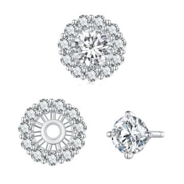 Srebrne Moissanity naušnice 0,5 ct, 925 srebrne naušnice