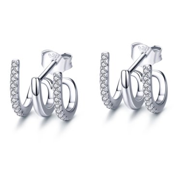 Elegantne srebrne naušnice s kristalima, srebro 925