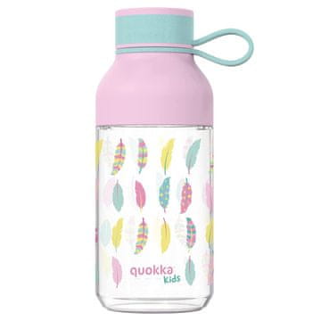 QUOKKA Ice Kids s remenom - ecozen boca za vodu od 430 ml s remenom (perje)