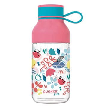 QUOKKA Ice Kids s remenom - ecozen boca za vodu od 430 ml s remenom (cvijeće)