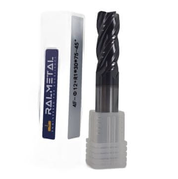 Radijalni rezač od tvrdog metala Fi12 x R1 x 75 mm - 45 HRC