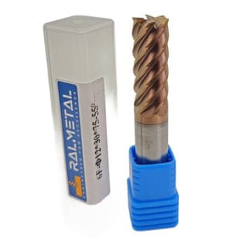 Glodalo od tvrdog metala, 6-žljebno, 12 x 30 x 75 mm, TiSiN 55 HRC