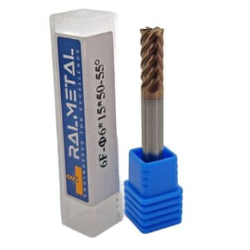 Rezalo od tvrdog metala sa 6 žljebova 6 x 15 x 50 mm TiSiN 55 HRC