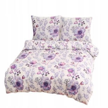 Parylux set posteljine od flisa Ljubičasti buket Navlaka za poplun 140x200 Jastučnice 70x80