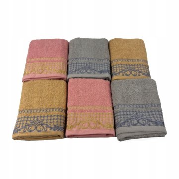 Jacaria set ručnika - uzorak 6B siva, roza, bež 70x140cm 6 komada