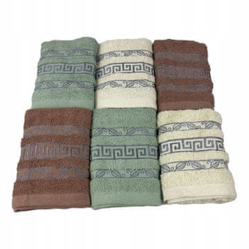 Jacaria set ručnika - uzorak 5A mint, ecru, smeđa 70x140cm 6 dijelova