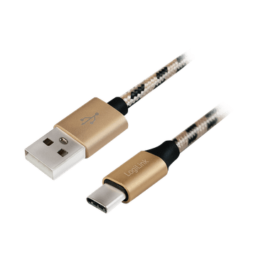 USB-C na USB-A kabel 2 m LogiLink najlonski brzo punjenje prijenos 480 Mbps