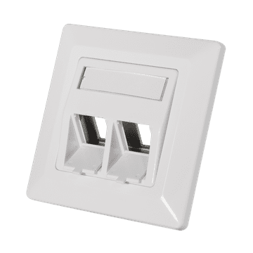 LogiLink Professional ugradbena kutija za 2 Keystone modula, izlaz pod kutom od 45°, bijela - Za mreže i multimediju