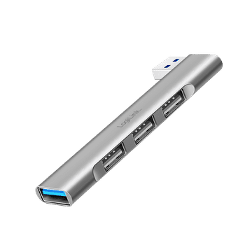 LogiLink USB Hub 4x USB-A Ultraslim 1x USB 3.0, 3x USB 2.0 Aluminijski Plug & Play srebrni