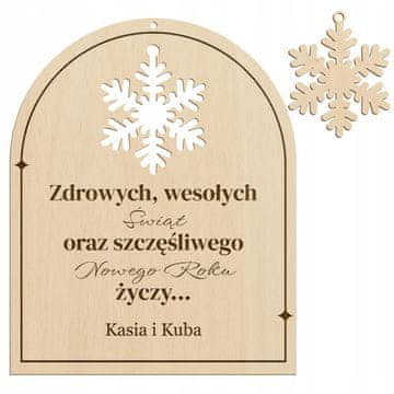 DE Drvene božićne želje PERSONALIZIRANA božićna čestitka SA ZVIJEZDOM
