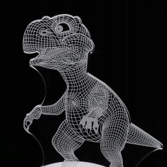 Rohs Dječja lampa u obliku DINOSAURUSA LED 3D 3 načina svjetla gravirana