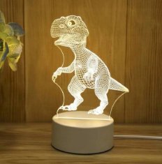 Rohs Dječja lampa u obliku DINOSAURUSA LED 3D 3 načina svjetla gravirana