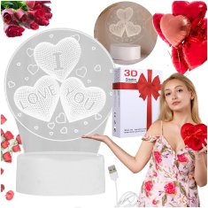 Rohs Mali poklon za VALENTINOVO 3D lampa s natpisom VOLIM TE na USB-u 3 NAČINA RADA