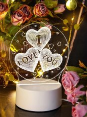 Rohs Mali poklon za VALENTINOVO 3D lampa s natpisom VOLIM TE na USB-u 3 NAČINA RADA