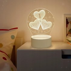Rohs Mali poklon za VALENTINOVO 3D lampa s natpisom VOLIM TE na USB-u 3 NAČINA RADA