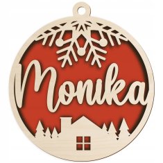 DE Drvena kugla s imenom, filc, 1 KOM. Personalizirane kugle za poklon