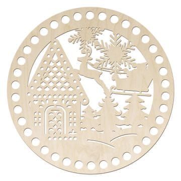 DE Drvena okrugla baza 20 cm dno za košare i torbe ručno heklanje