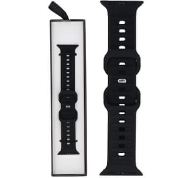 silikonski rebrasti crni remen za pametni sat za Apple Watch 38/40/41 mm crni