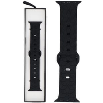 silikonski Rhombille crni remen za pametni sat za Apple Watch 42/44/45/49 mm crni