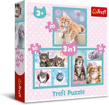 TREFL 34862 3-u-1 Puzzle Slatke životinje