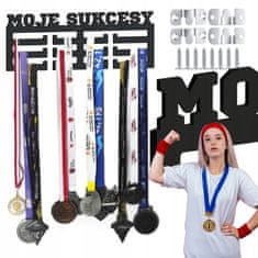 DE Zidne kuke za vješalice DISPLAY za medalje MOJI USPJESI CRNI + držač