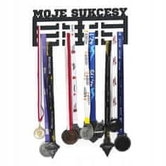 DE Zidne kuke za vješalice DISPLAY za medalje MOJI USPJESI CRNI + držač