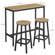 Barski stol + 2 stolice - artisan - LBT219B88